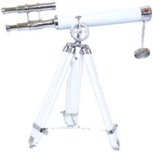Vintage Nautical Chrome Telescope with Leather Wrap