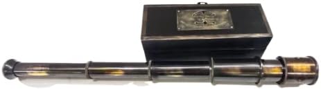 Antique Brass Telescope in Black Wooden Box