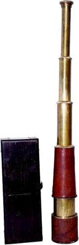 Handmade Nautical Pirate Brass Telescope with Wooden Box