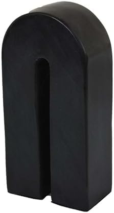 Benzara Modern Decorative Arch Sculpture in Matte Black Solid Marble 8 Inch
