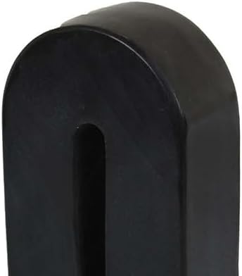 Benzara Modern Decorative Arch Sculpture in Matte Black Solid Marble 8 Inch