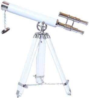 Vintage Nautical Chrome Telescope with Leather Wrap
