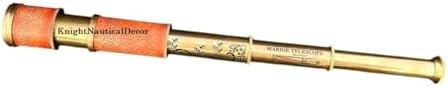 Personalized Nautical Brass Telescope with Leather Box - Pirate Spyglass for Adventure Lovers