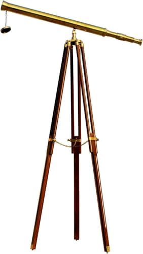 Nautical Brass Telescope on Wooden Tripod Stand
