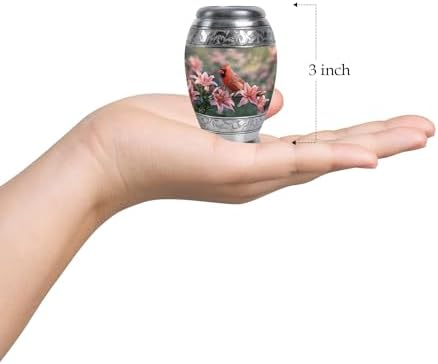 MUKTIVE Cardinal Bird Urns for Ashes - Set of 2 Gray