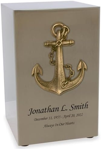 Anchor Themed Adult Cremation Urn Pewter Finish
