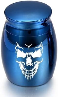 Gray Aluminum Alloy Skull Face Cremation Urn