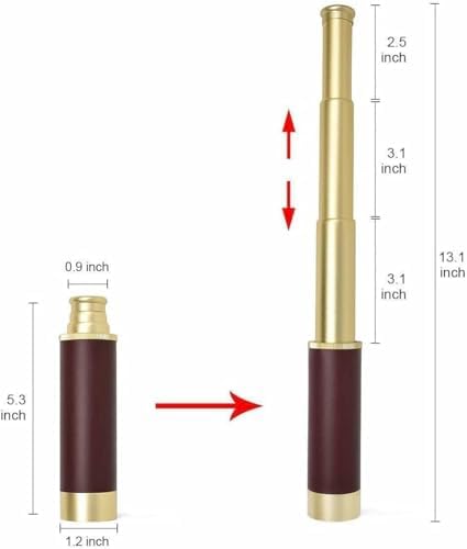V19 Antique Brass Telescope with Adjustable Stand