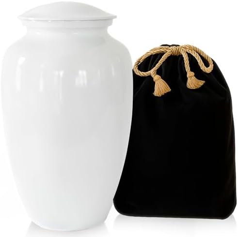 Modern Memorials Cremation Urn - White 200 Cubic Inches