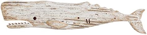 Wooden Whale Wall Decoration - Rustic Nautical Decor