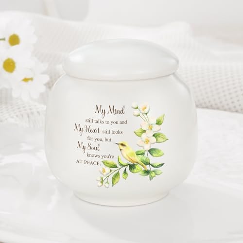 SOITIS 24 Inch Ceramic Urn for Human Ashes - Elegant Mini Memorial Keepsake