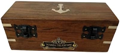 1920 Dollond London Brass Vintage Telescope with Wooden Box