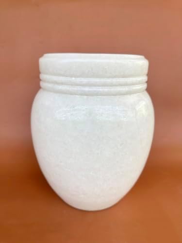 White Marble Cremation Urn for Adult Large and Elegant