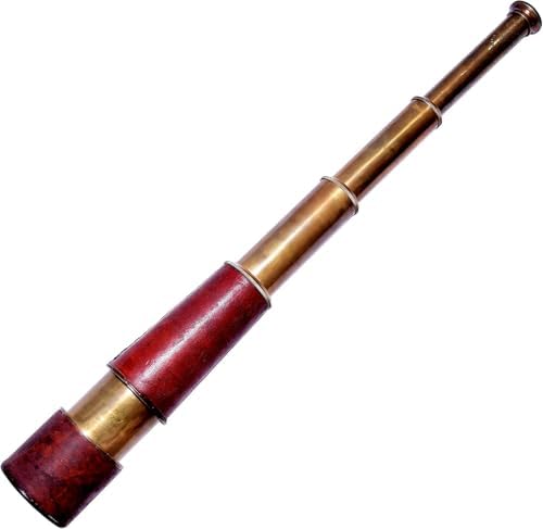 Handmade Nautical Pirate Brass Telescope with Wooden Box
