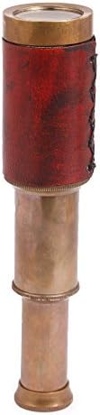 Handmade Brass Telescope with Leather Box Cover