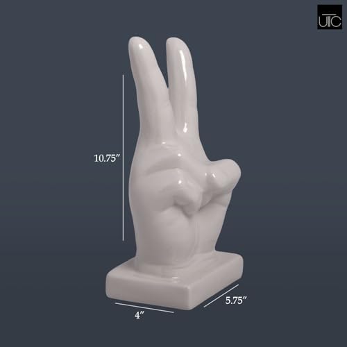 Peace Sign Hand Decor Ceramic Figurine 575x4x1075