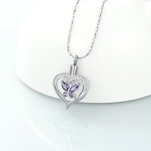 Butterfly Urn Necklace for Women Girls Cremation Jewelry