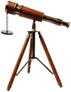 Vintage Style Brass Telescope with Tripod Stand
