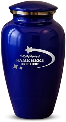 Custom Cremation Urn with Purple Finish and Stars Design