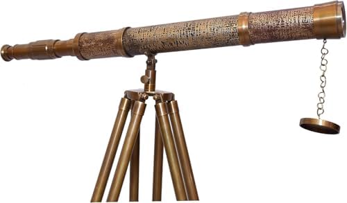 Royal Handmade Antique Brass Telescope Floor Standing Decor