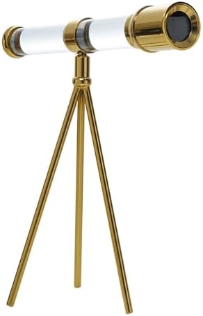 Glass Telescope with Metal Bracket Coffee Table Decor