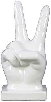 Peace Sign Hand Decor Ceramic Figurine 575x4x1075