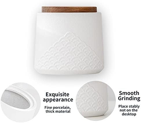 White Small Urn for Ashes - 43 Inch Ceramic Decorative Urn with Sea Wave Design