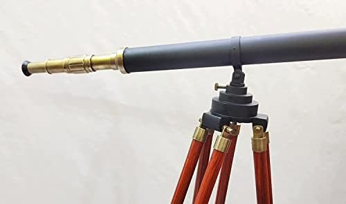 Nautical Vintage Decorative Wooden Tripod Telescope
