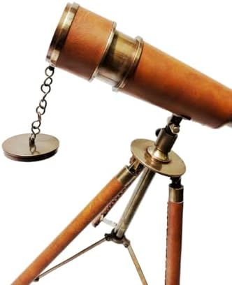 Vintage Style Brass Telescope with Tripod Stand