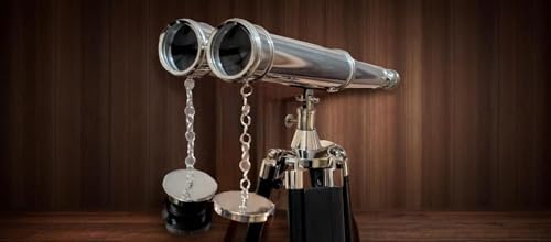 Nautical 18 Brass Telescope Binocular with Tripod Stand