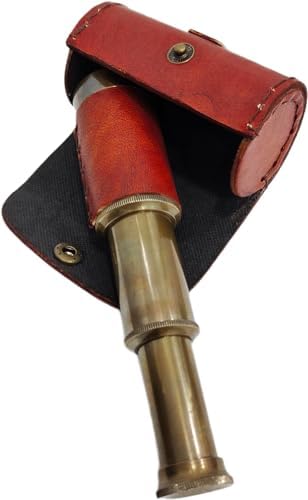 Navirock Brass Antique Leather Brown Telescope