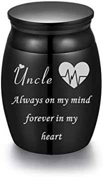 Sunling Mini Stainless Steel Cremation Urn - Black 157 Inch High