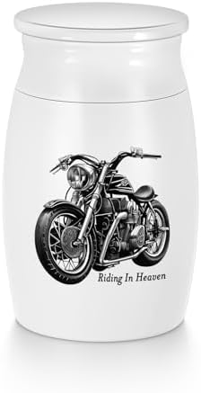 SOITIS Mini Cremation Urn Black Motorcycle Decorative Ashes Keepsake