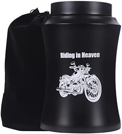 220 lbs Black Motorcycle Urn for Adult Male Ashes