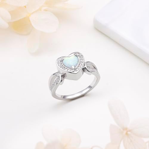 Heart Urn Ring for Ashes 925 Sterling Silver