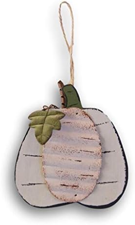 Fantastic Fall Pumpkin Ornament with Metal Accent - 5 Inches White
