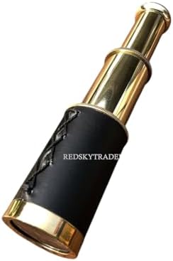 6 Brass Telescope with Wooden Box for Home and Travel
