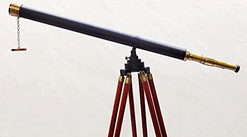 Nautical Vintage Decorative Wooden Tripod Telescope