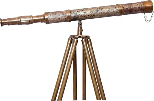 Royal Handmade Antique Brass Telescope Floor Standing Decor
