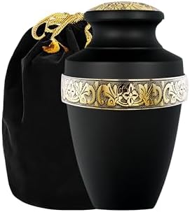 Grecian Cremation Urns for Human Ashes - Black Large