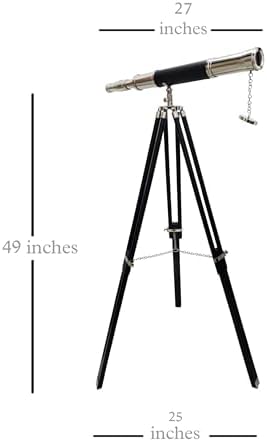 Nautical Vintage Handmade Telescope with Black Leather and Chrome Finish
