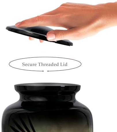 Trupoint Memorials Large Black Cremation Urn for Human Ashes
