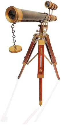 Brass Telescope on Tripod Stand - Vintage Decor