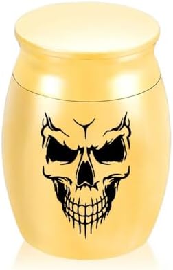 Gray Aluminum Alloy Skull Face Cremation Urn