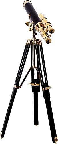 Nautical Desktop Standing Telescope Anchor-Master Decor Black Brass