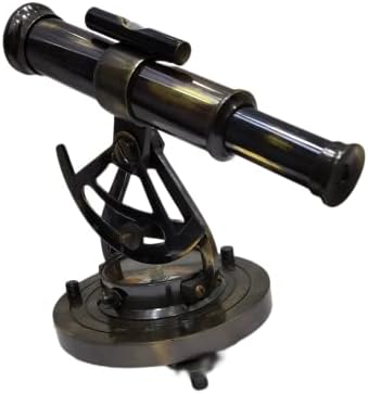 Vintage Antique Brass Compass Navigation Instrument Theodolite Alidade Telescope