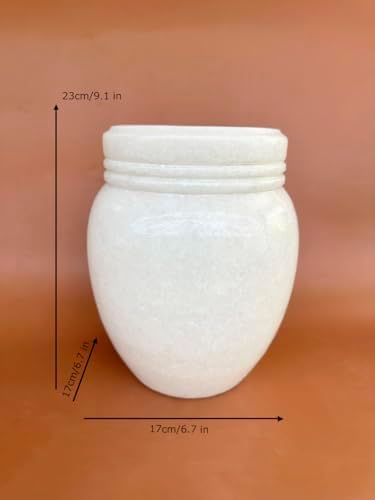 White Marble Cremation Urn for Adult Large and Elegant
