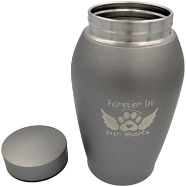 Pet Cremation Urn for Small Animals up to 20 Pounds Gray