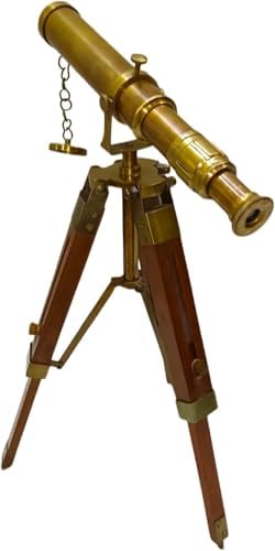 Royal Solid Brass Vintage Spyglass Telescope with Wooden Tripod