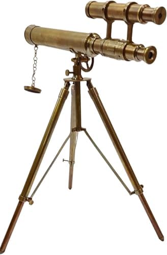 Vintage Brass Telescope Nautical Double Barrel Decor